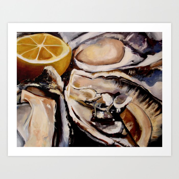 Oysters & Lemon Art Print