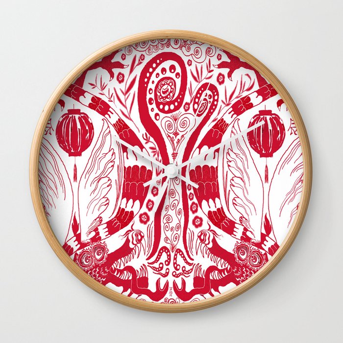 Double Dragons Wall Clock