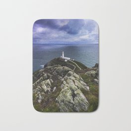 South Stack Lighthouse Bath Mat | White, Sky, Signal, Landmark, Navigation, Vector, Coast, Beacon, Seashore, Warning 