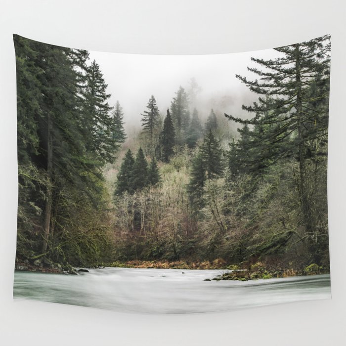Pacific Northwest Forest River - 24/365 Wall Tapestry