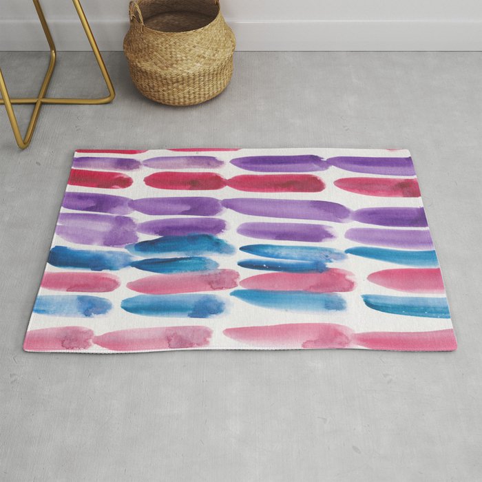 39 190330 Watercolour Abstract Brush Strokes Rug by valourine Society6