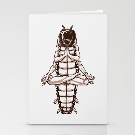 Caterpillar´s meditation Stationery Cards