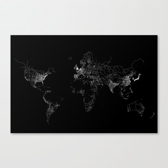 World map Lines Canvas Print