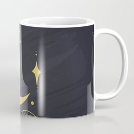 Hands Holding Crescent Moon And Stars, Boho Ethnic Mystical Vector Illustration Coffee Mug