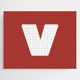 v (White & Maroon Letter) Jigsaw Puzzle