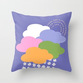 Shower Flower in the Rainbow Clouds in Very Pery Throw Pillow