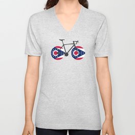 Ohio Flag Cycling V Neck T Shirt
