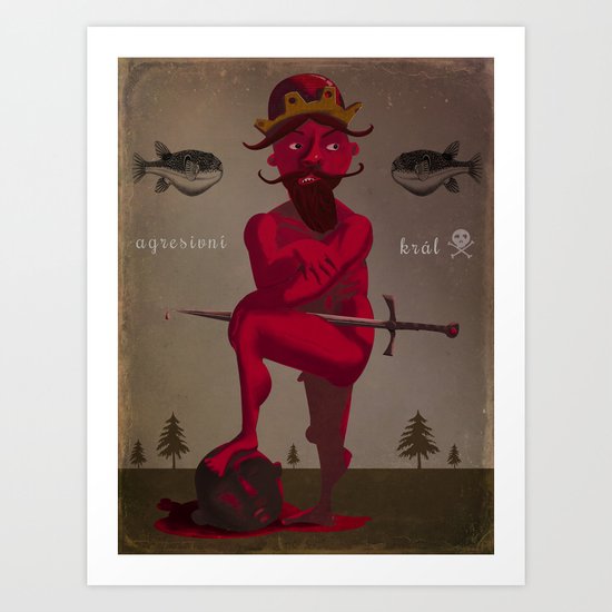 Naked King Art Print