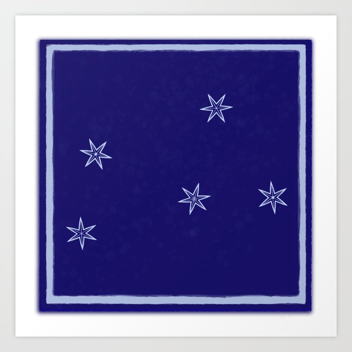 AQUARIUS Zodiac Star Constellation Antique star chart print Art Print