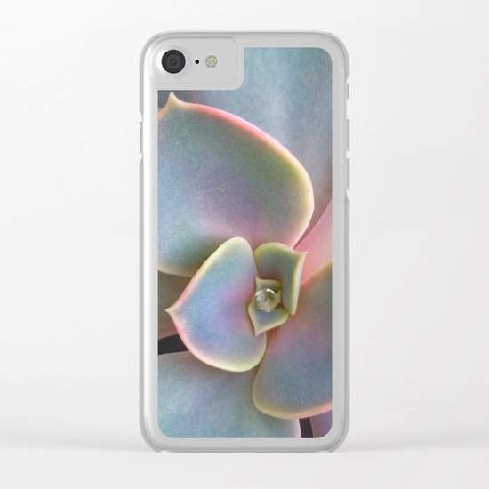 Succulent Dew Drop Clear iPhone Case