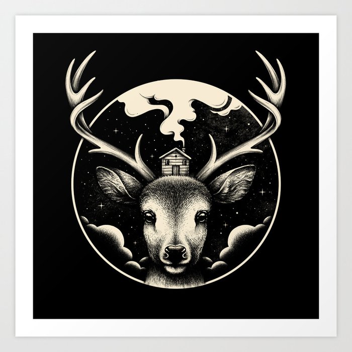 Deer Home Art Print