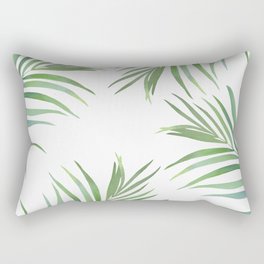 Green Leaf Watercolor Design Rectangular Pillow