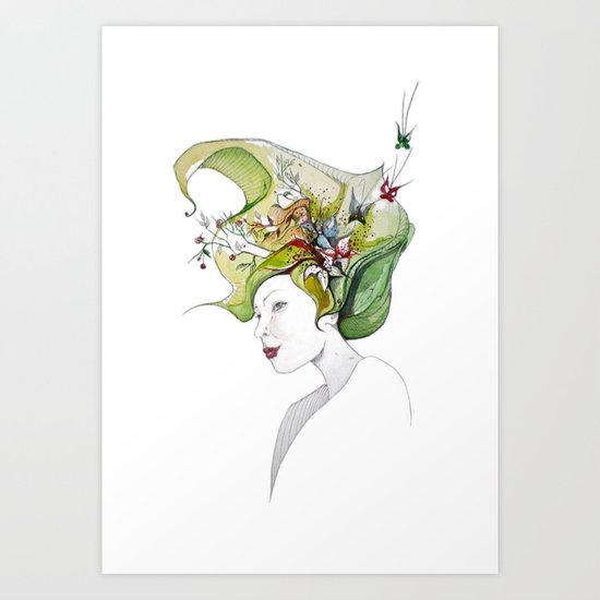 spring lady Art Print
