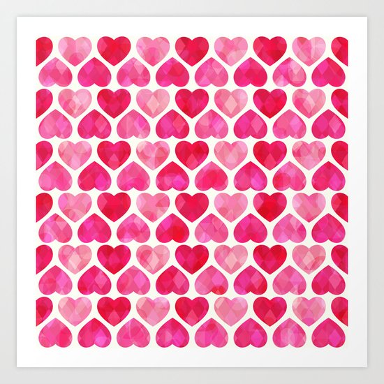 RUBY HEARTS Art Print