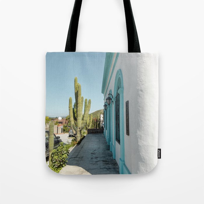 Mexico Photography - Nice White And Turquoise House Tote Bag