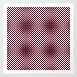 Garnet and White Polka Dots Art Print | Pattern, Graphicdesign, Other, Red, Birthstonegemstone, Glam, Love, Digital, Pantonecolor, Populartrendingcolors 