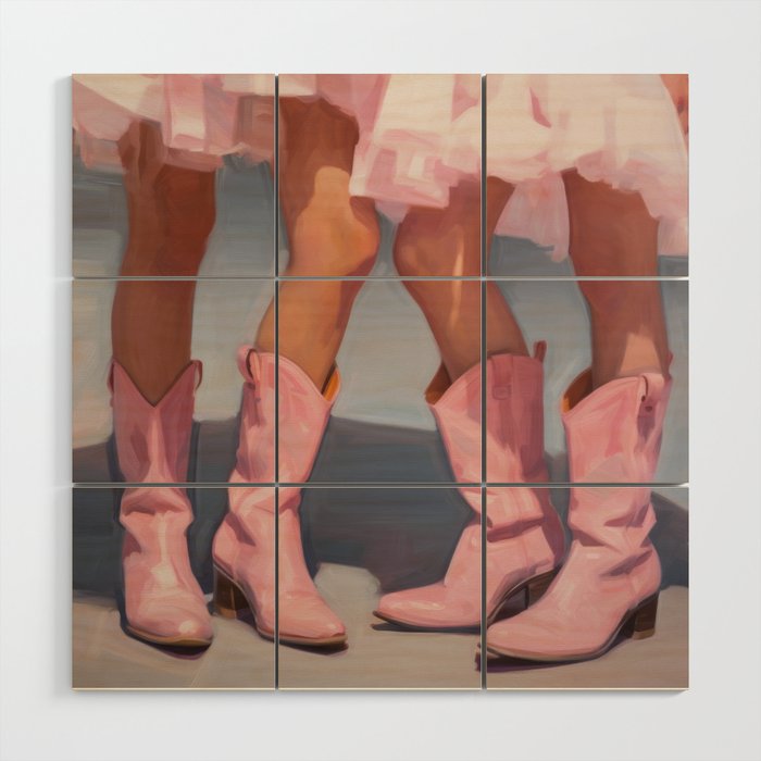 Cowgirl Couture | Twirling in Tulle & Boots Wood Wall Art