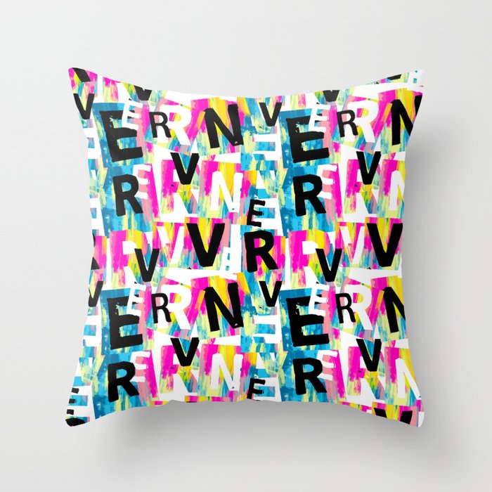 Seamless letters pattern.Hand drawn doodle texture. Throw Pillow