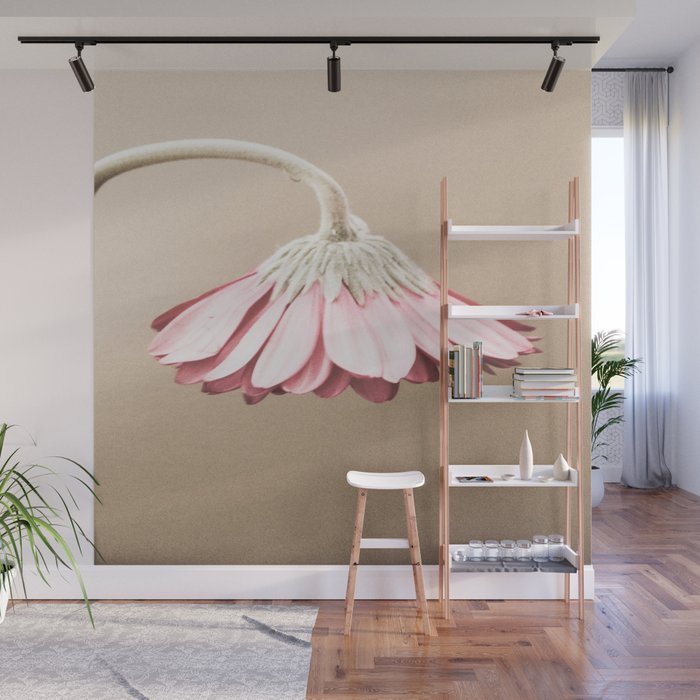 Vintage Blush Drooping Flower Wall Mural