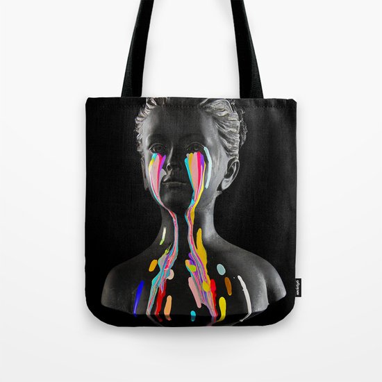 The Girl With Stars In Her Eyes (Black Background) Tote Bag