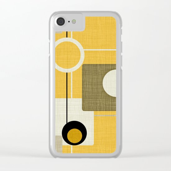 orbs and square gold yellow Clear iPhone Case