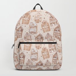 Gingerbread House Watercolor Pattern Backpack