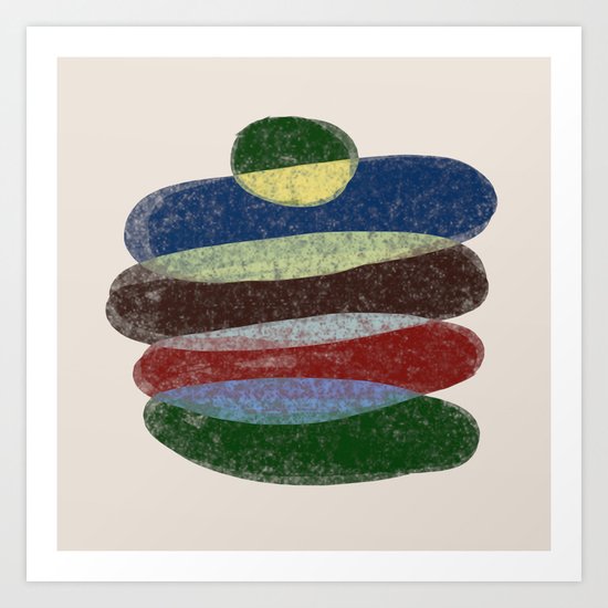 Stay On Top - Abstract, textured, pastel layers Art Print