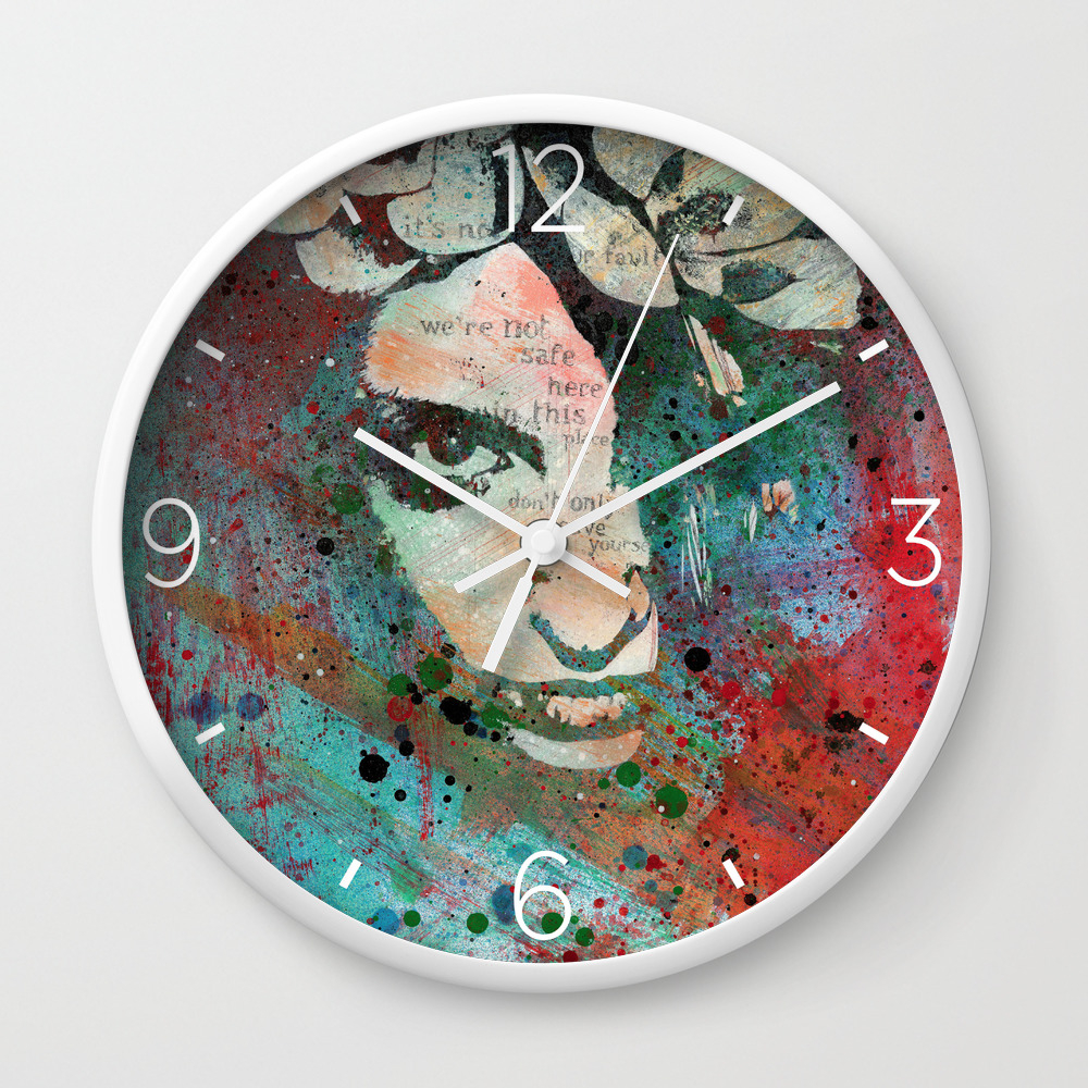 Hypothermia In A Halo Graffiti Portrait Painting Wall Clock By Kissmyart1981 Society6