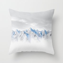 Snow Capped Mountains Throw Pillow