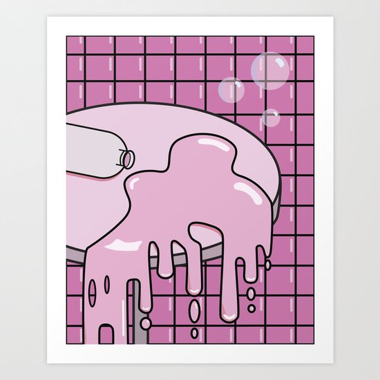 Pink Tiles Art Print