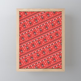 KRAMPUS PATTERN (Red) Framed Mini Art Print