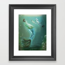 Chicken Mermaid Framed Art Print