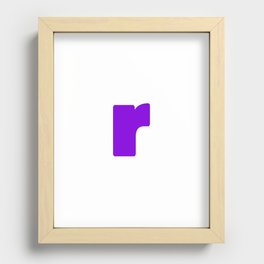 r (Violet & White Letter) Recessed Framed Print