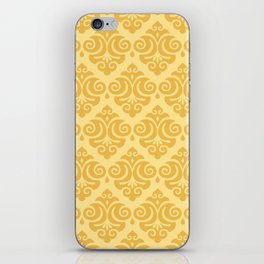 Victorian Gothic Pattern 543 Yellow iPhone Skin