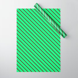 [ Thumbnail: Maroon & Green Colored Lines/Stripes Pattern Wrapping Paper ]