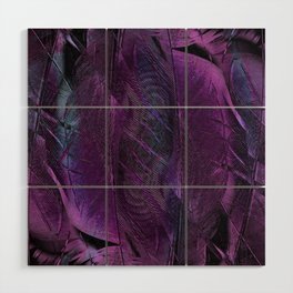 Bright violet feather pattern Wood Wall Art