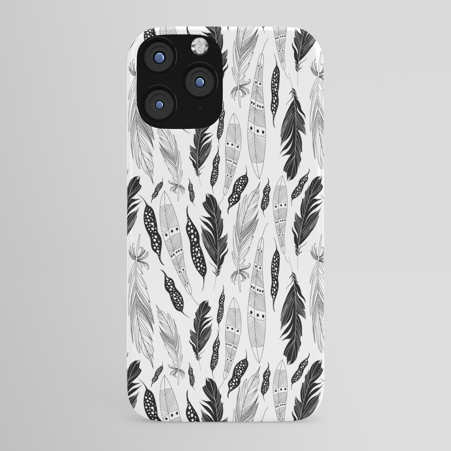 Raphic Pattern Feathers On A White Background Iphone Case By Tanor Society6 13235 views | 29856 downloads. society6
