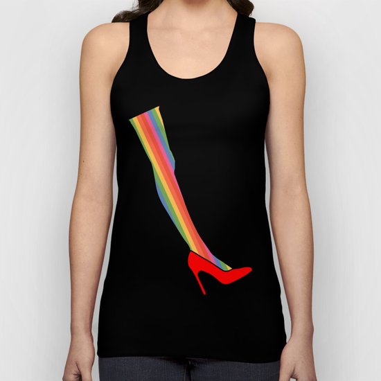 Rainbow Pride Stockings - Red Shoes Unisex Tank Top