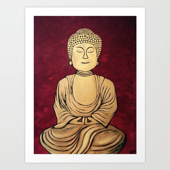 Golden Buddha Art Print