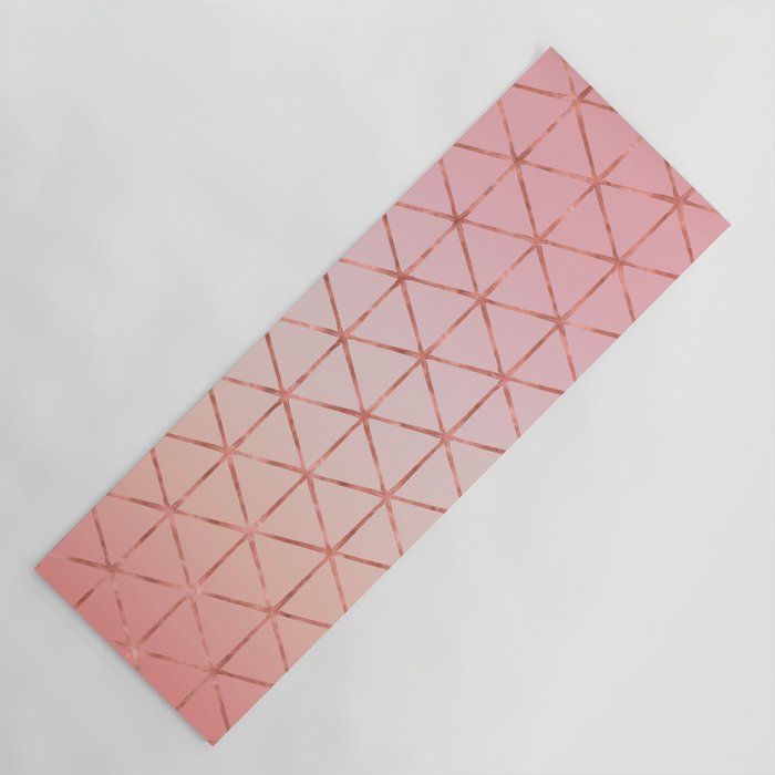 Triangle Pattern - Rose Gold Yoga Mat