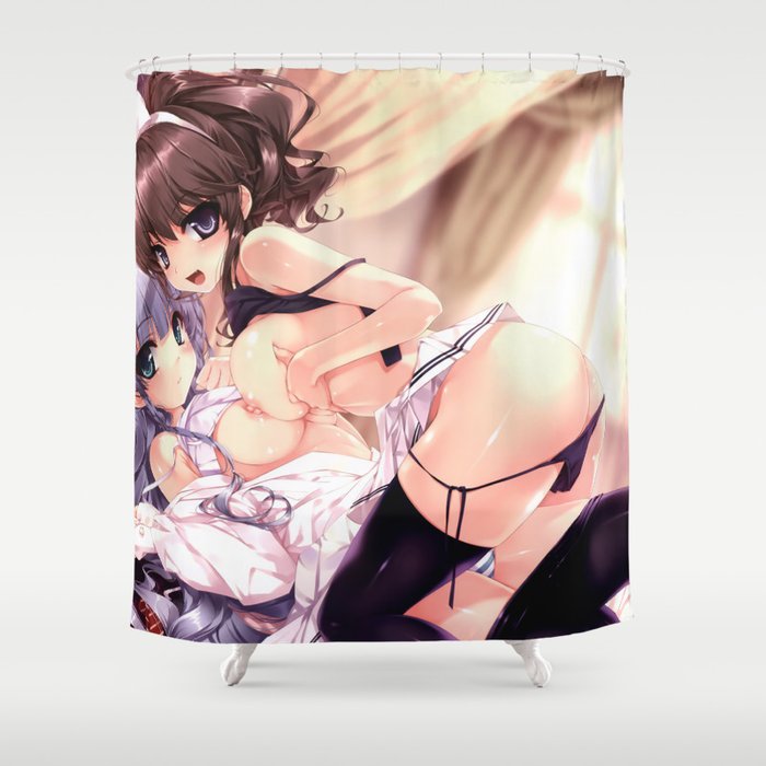 Anime girls in bed Shower Curtain by all4you | Society6