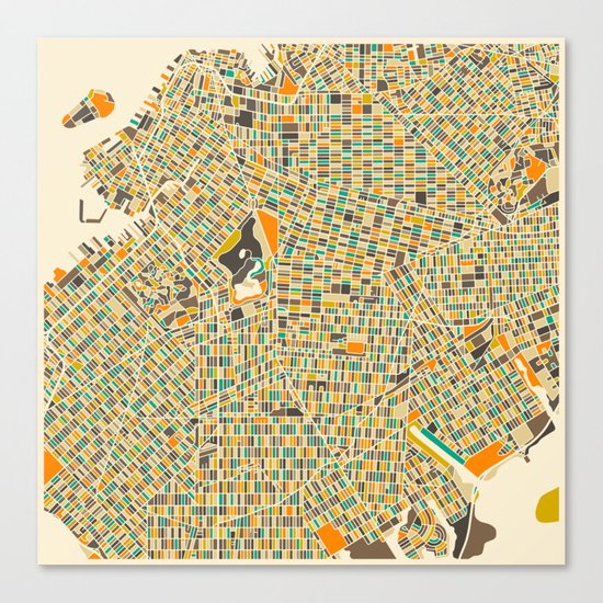 Brooklyn Map Canvas Print