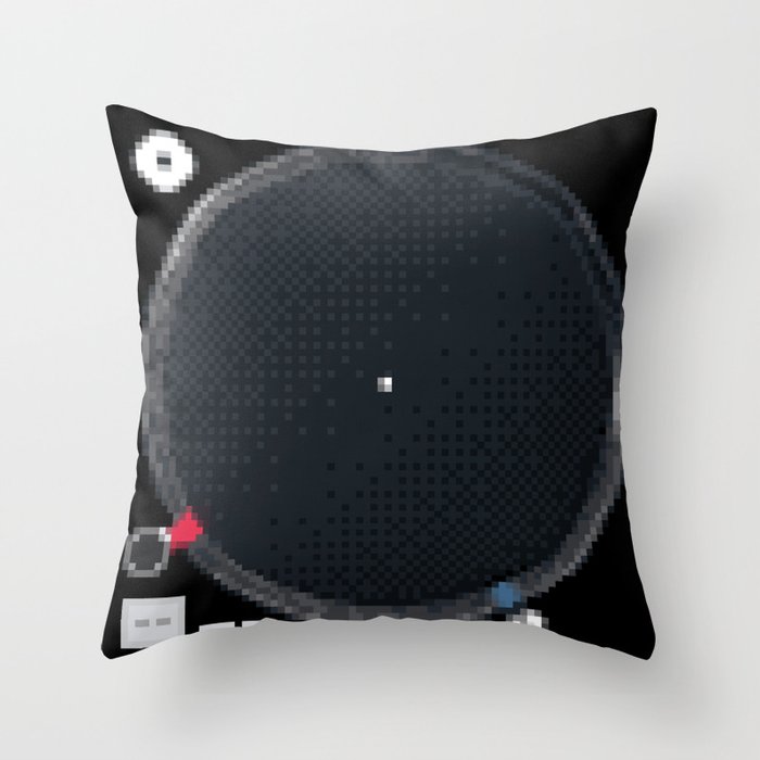 8 Bit Technics SL-1210MK5 Throw Pillow