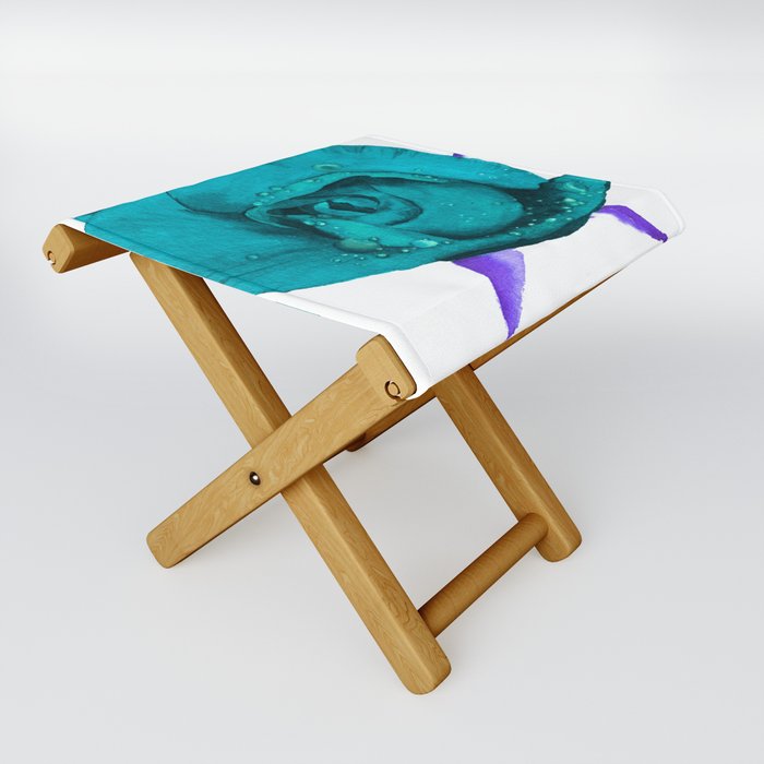 turquoise rose Folding Stool