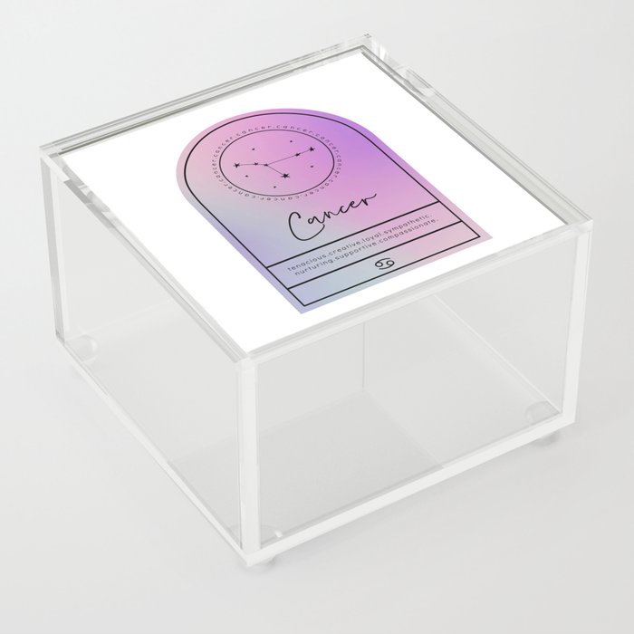 Cancer Zodiac | Iridescent Arches Acrylic Box