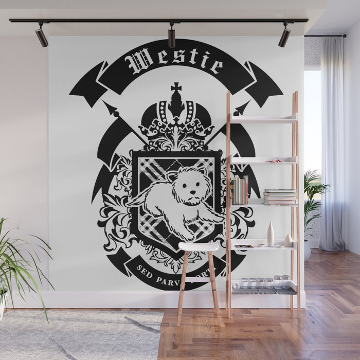 Westie "Small But Mighty" Coat of Arms Wall Mural