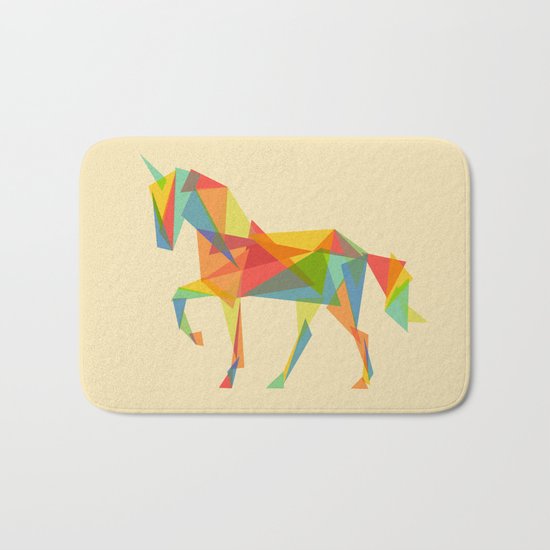 Fractal Geometric Unicorn Bath Mat