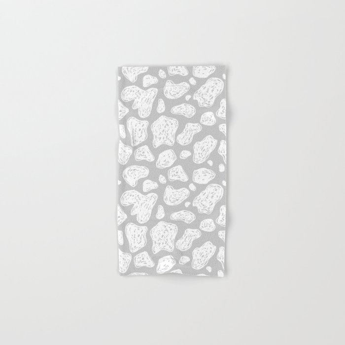 Abstract Doodle Shapes - Gray and White  Hand & Bath Towel