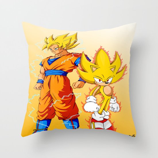 Super Sonic Warriors Z Throw Pillow