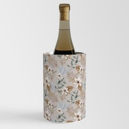 Tropical Floral Leaves Pattern Wine Chiller